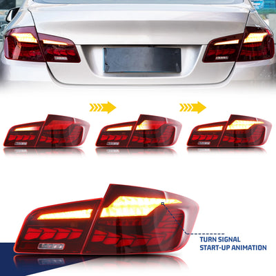 Feux Arriere LED BMW Serie 5 F10 M5 2009-2016 - vue de trois-quarts - Becquet Voiture