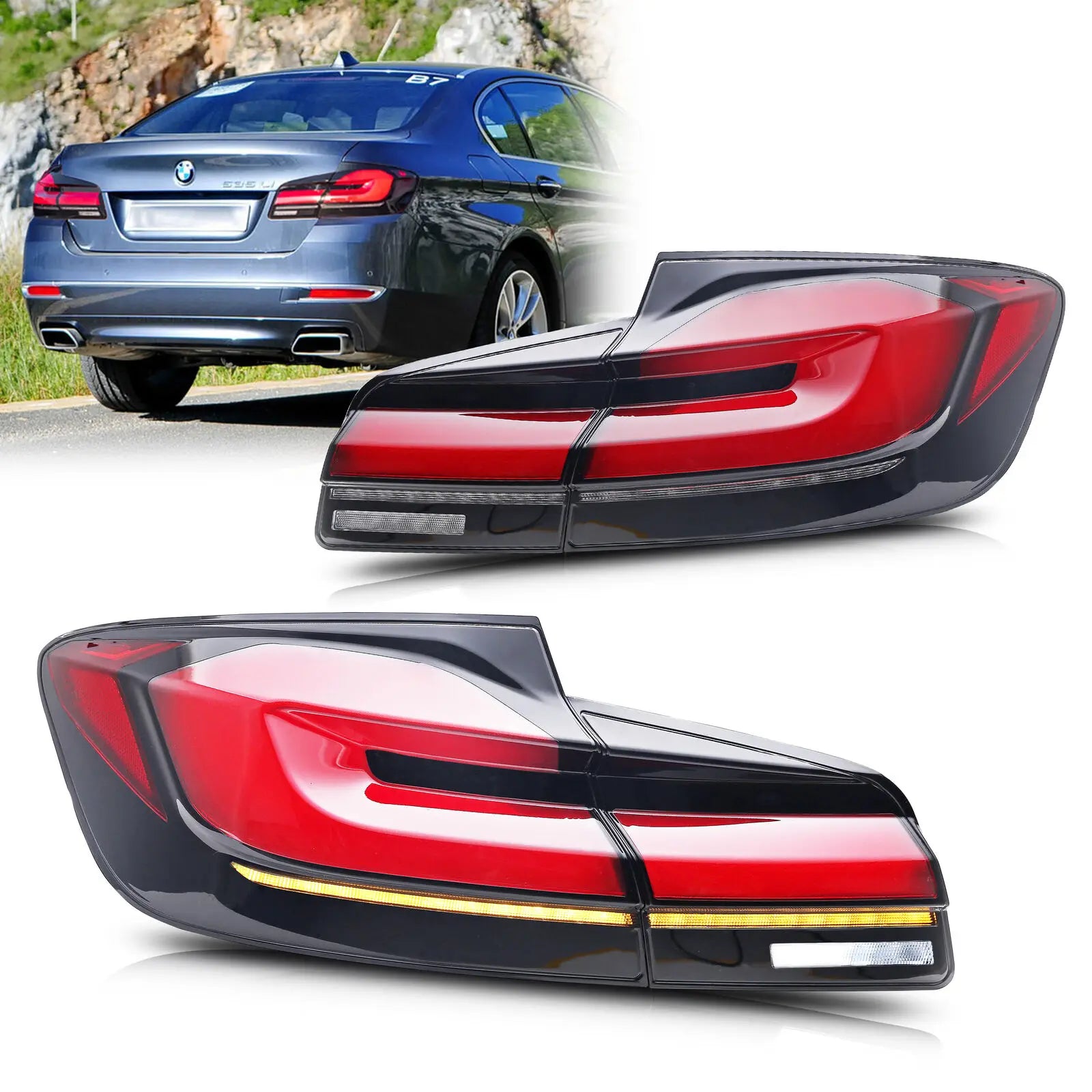 Feux Arrière LED BMW Série 5 F10 M5 2011-2016 Séquentiel - vue de face - Becquet Voiture