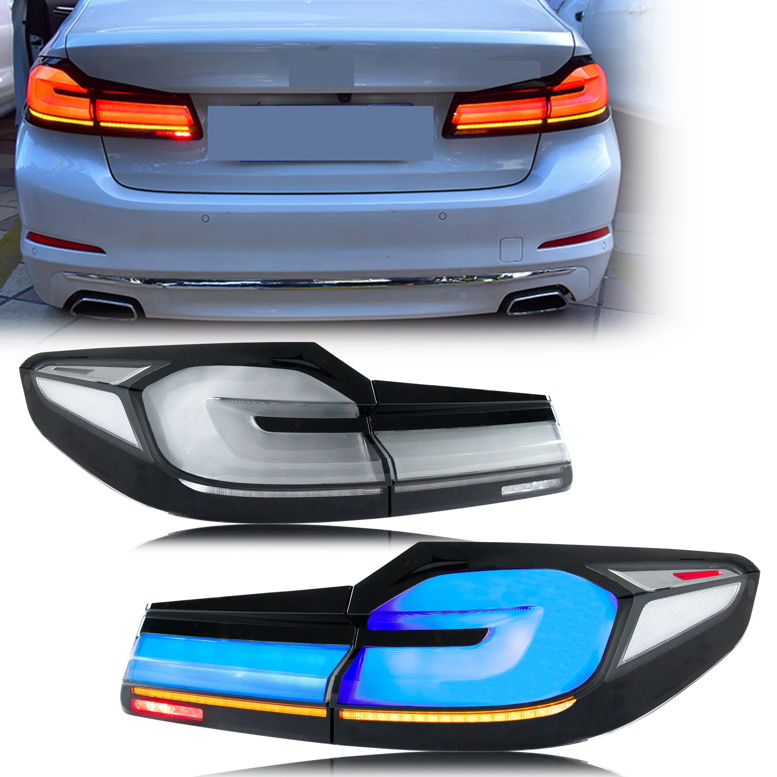 Feux Arrière LED BMW Série 5 G30 F90 M5 2017-2020 - vue de face - Becquet Voiture