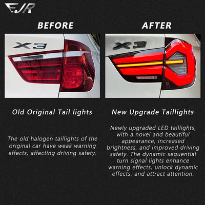 Feux Arrière LED BMW X3 F25 2010-2017 - vue de trois-quarts - Becquet Voiture