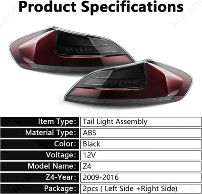Feux Arriere LED BMW Z4 E89 2009-2016 GTS Full LED - packshot studio - Becquet Voiture