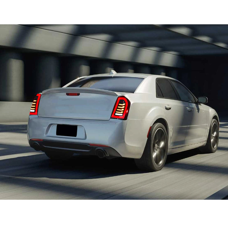 Dynamic Animation LED Taillights for Chrysler 300 300C 300S 2011-2014 - fitted on vehicle - Becquet Voiture