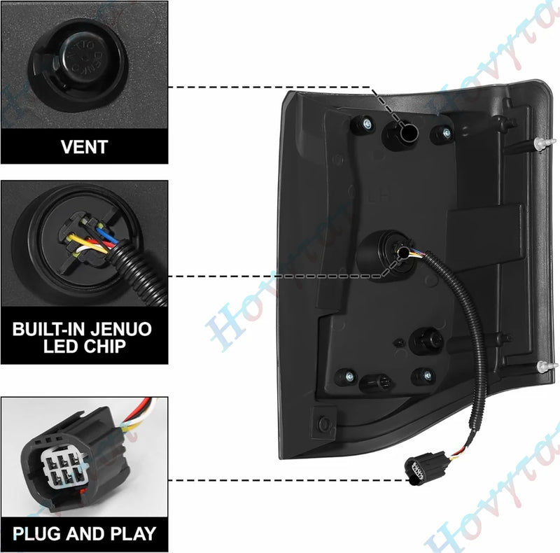 LED-Rückleuchten Dodge Grand Caravan 2011–2020, Paar - Studio-Packshot - Becquet Voiture