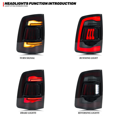 Feux Arrière LED Dodge Ram 1500 2009-2018 - vue de profil - Becquet Voiture