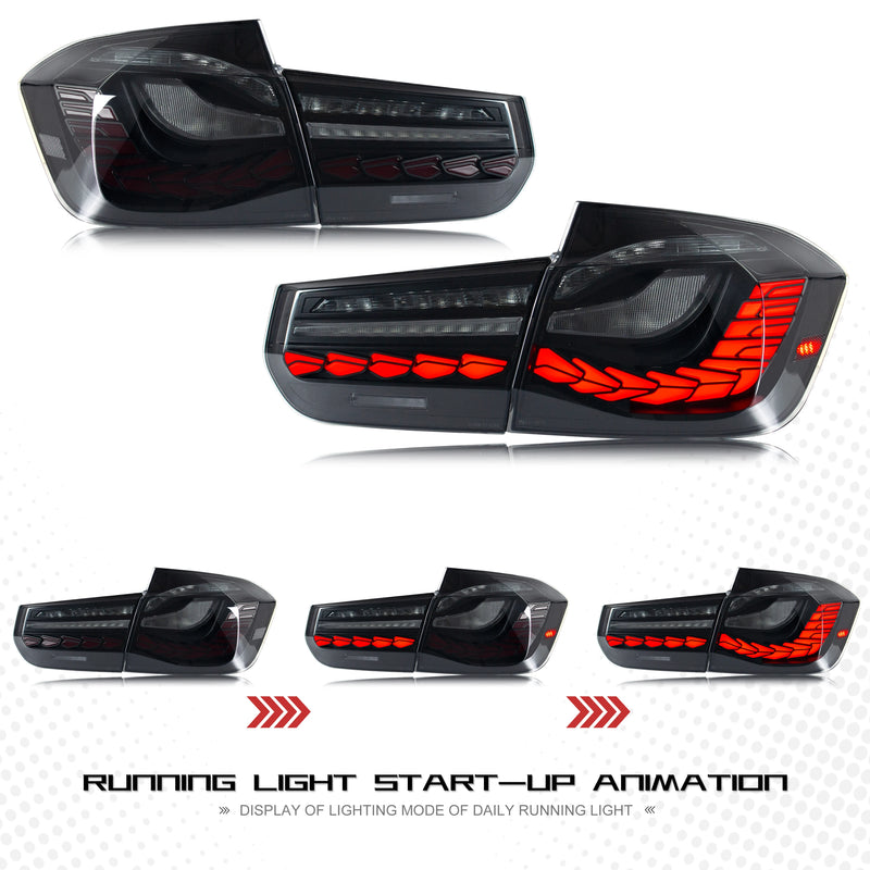 Feux Arrière LED Dynamiques BMW Série 3 F30 F80 2013-2018 - vue de trois-quarts - Becquet Voiture