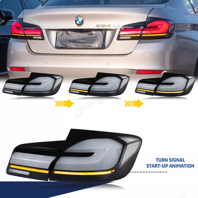Feux Arrière LED Dynamiques BMW Série 5 F10 F18 - détail du montage - Becquet Voiture