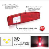 Feux Arrière LED Ford Econoline F100 Bronco Fumé Rouge - vue de profil - Becquet Voiture