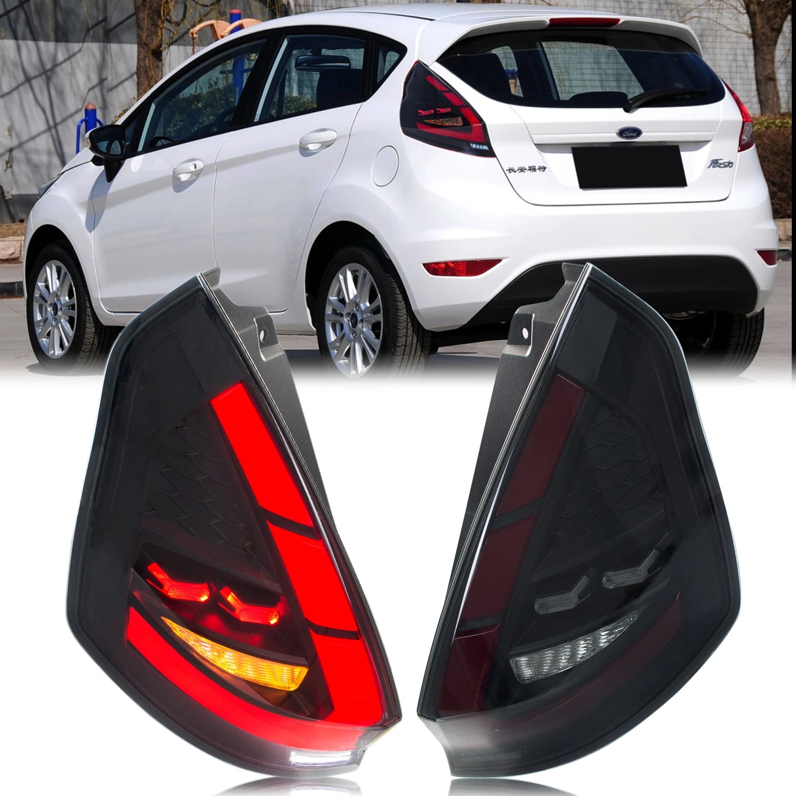 Feux Arrière LED Ford Fiesta MK7 MK7.5 2008-2017 - vue de face - Becquet Voiture