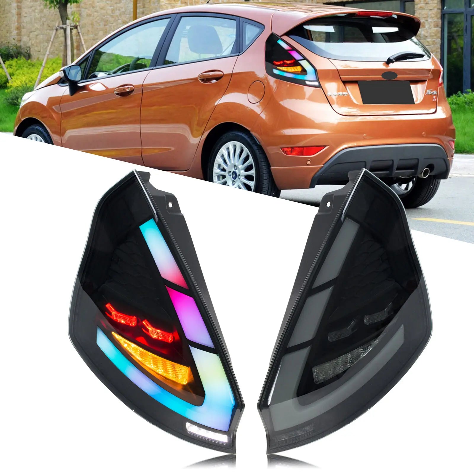 Feux Arrière LED Ford Fiesta MK7 MK7.5 2008-2018 - vue de face - Becquet Voiture
