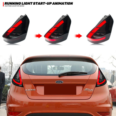 Feux Arrière LED Ford Fiesta MK7 MK7.5 2008-2020 - installé sur véhicule - Becquet Voiture