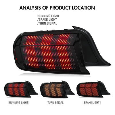 Feux Arrière LED Ford Mustang 2015-2023 - vue de trois-quarts - Becquet Voiture