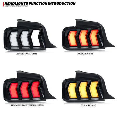 Feux Arrière LED Ford Mustang GT 2005-2009 - vue arrière - Becquet Voiture