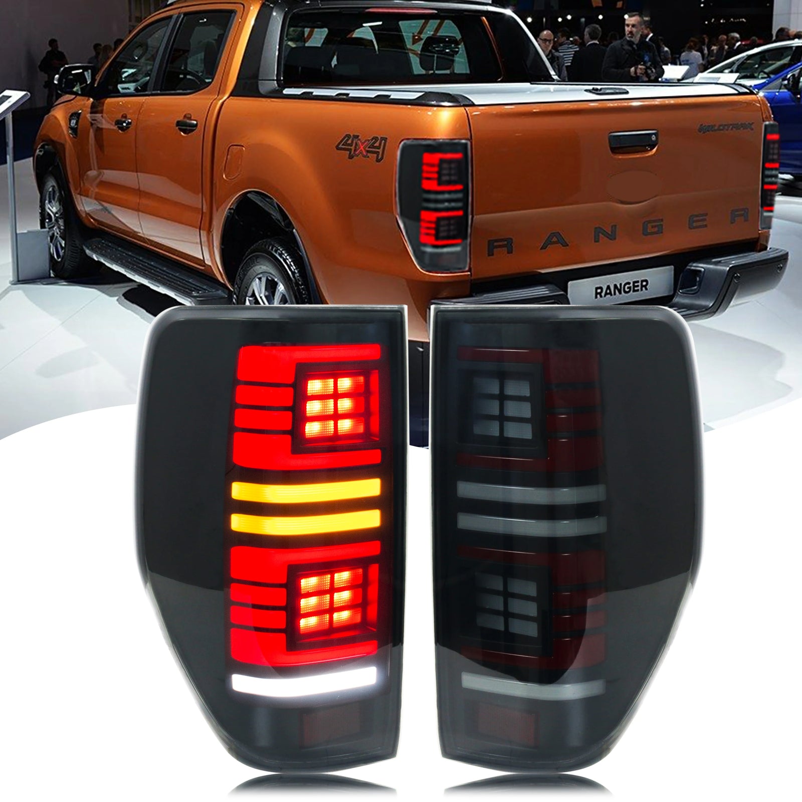 Feux Arrière LED Ford Ranger T7 PX MK1 MK2 2012-2021 - vue de face - Becquet Voiture