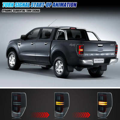 Feux Arrière LED Ford Ranger T7 PX MK1 MK2 2012-2021 - vue de trois-quarts - Becquet Voiture