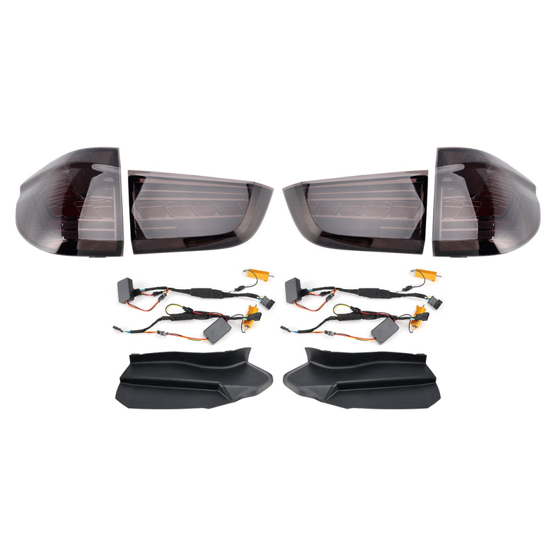 LED-Rückleuchten Links Rechts BMW X5 F15 2014-2018 Schwarz - Vorderansicht - Becquet Voiture