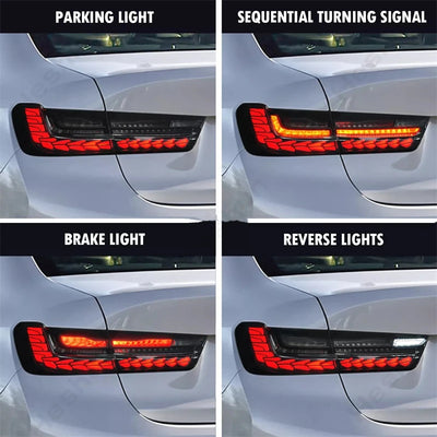 Feux Arrière LED GTS BMW Série 3 G20 G80 M3 (2019-2024) - installé sur véhicule - Becquet Voiture