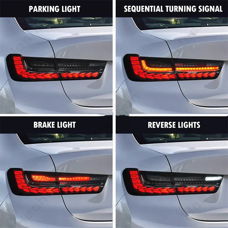 Feux Arrière LED GTS BMW Série 3 G20 G80 M3 (2019-2024) - installé sur véhicule - Becquet Voiture