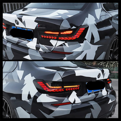 Feux Arrière LED GTS BMW Série 3 G20 G80 M3 (2019-2024) - vue de trois-quarts - Becquet Voiture