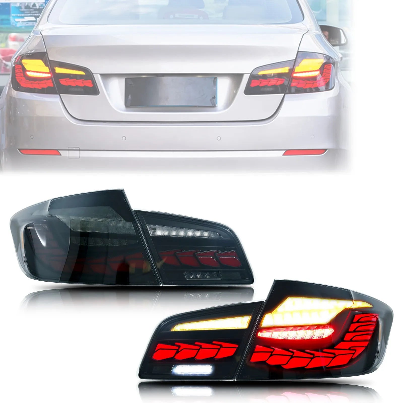 Feux Arrière LED GTS BMW Série 5 F10 2009-2016 - vue de face - Becquet Voiture