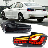 Feux Arrière LED GTS Noirs Séquentiels BMW Série 3 F30 F80 M3 - vue de face - Becquet Voiture