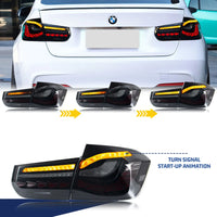 Feux Arrière LED GTS Noirs Séquentiels BMW Série 3 F30 F80 M3 - vue de trois-quarts - Becquet Voiture