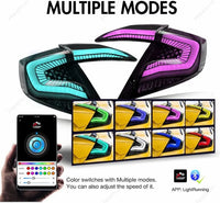 Feux Arrière LED Honda Civic 2016-2021 RGB Séquentiels - installé sur véhicule - Becquet Voiture