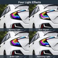 Feux Arrière LED Honda Civic 2016-2021 RGB Séquentiels - vue de trois-quarts - Becquet Voiture