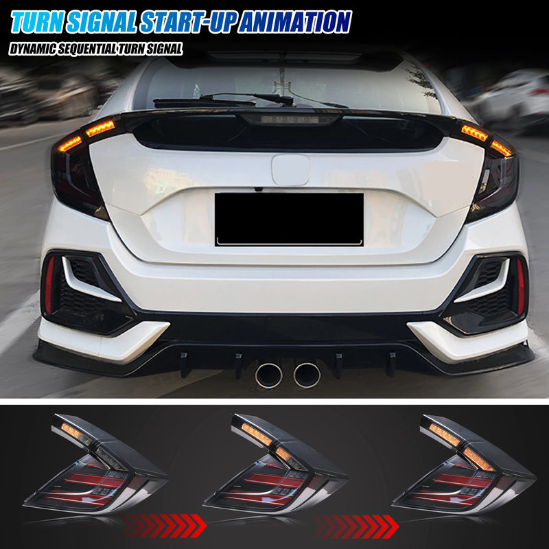 Feux Arrière LED Honda Civic 2016-2021 Type-R - installé sur véhicule - Becquet Voiture