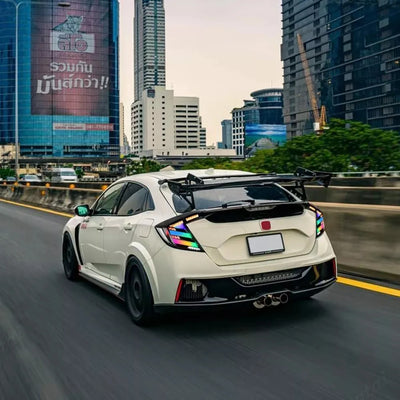 Feux Arrière LED Honda Civic Hatchback FK7 RGB - installé sur véhicule - Becquet Voiture