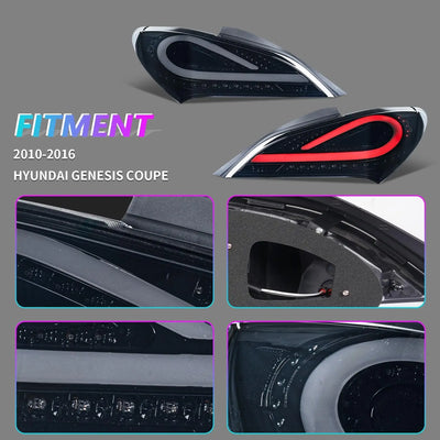 Feux Arrière LED Hyundai Genesis Coupé Sport - installé sur véhicule - Becquet Voiture