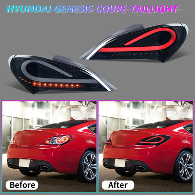 Feux Arrière LED Hyundai Genesis Coupé Sport - vue arrière - Becquet Voiture
