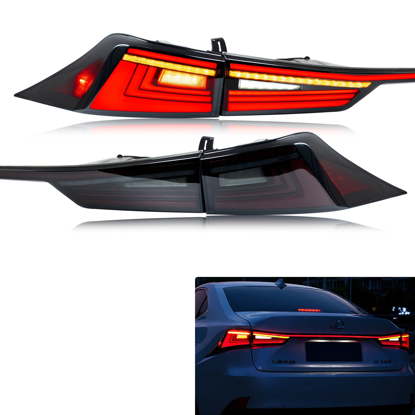 Feux Arriere LED Lexus IS 2014-2020 - vue de face - Becquet Voiture