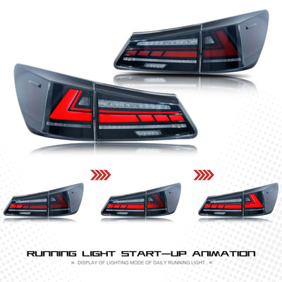 Feux Arrière LED Lexus IS250 IS350 ISF 2006-2013 (réf. 5) - vue arrière - Becquet Voiture