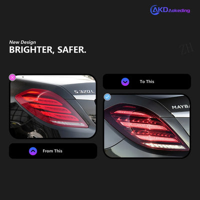 Feux Arrière LED Mercedes-Benz W222 S350 S400 2013-2017 - vue de profil - Becquet Voiture