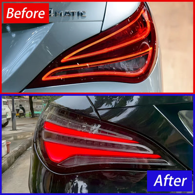 Feux Arrière LED Mercedes CLA W117 2014-2019 Haute Configuration - vue arrière - Becquet Voiture
