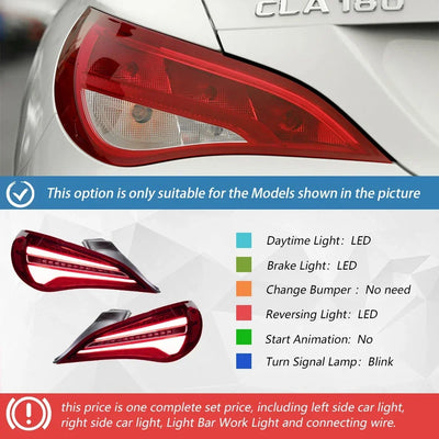 Feux Arrière LED Mercedes CLA W117 C117 2014-2019 - détail du montage - Becquet Voiture
