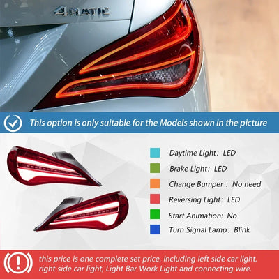 Feux Arrière LED Mercedes CLA W117 C117 2014-2019 - vue rapprochée - Becquet Voiture
