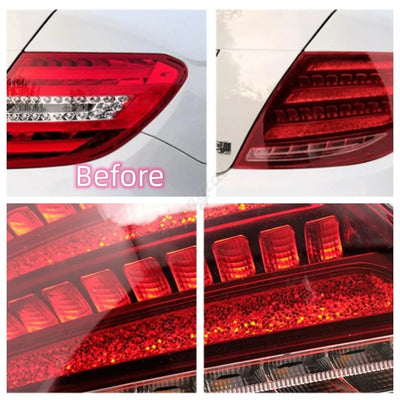Feux Arrière LED Mercedes Classe C W204 2007-2012 Look AMG - vue de trois-quarts - Becquet Voiture