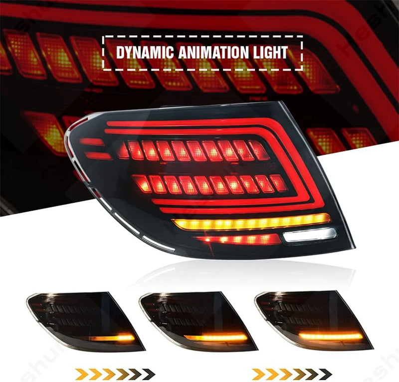 LED Taillights Mercedes C-Class W204 2007-2014 AMG Look - three-quarter view - Becquet Voiture