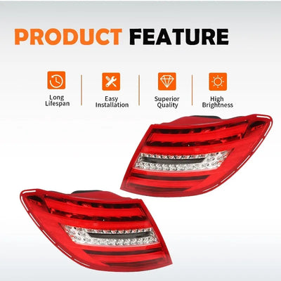 Feux Arrière LED Mercedes Classe C W204 AMG 2011-2014 - vue arrière - Becquet Voiture