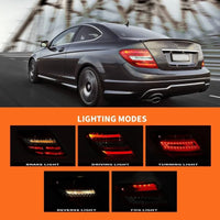 Feux Arrière LED Mercedes Classe C W204 AMG 2011-2014 - vue de trois-quarts - Becquet Voiture