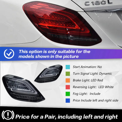 Feux Arrière LED Mercedes Classe C W205 2014-2021 Style Sportif - détail du montage - Becquet Voiture