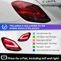 Feux Arrière LED Mercedes Classe C W205 2014-2021 Style Sportif - en situation - Becquet Voiture