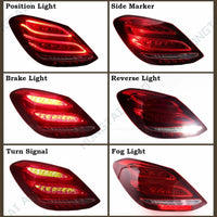 Feux Arrière LED Mercedes Classe C W205 2015-2018 Paire - vue de trois-quarts - Becquet Voiture