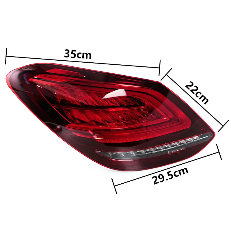 Feux Arrière LED Mercedes Classe C W205 2015-2020 Dynamique - vue de trois-quarts - Becquet Voiture