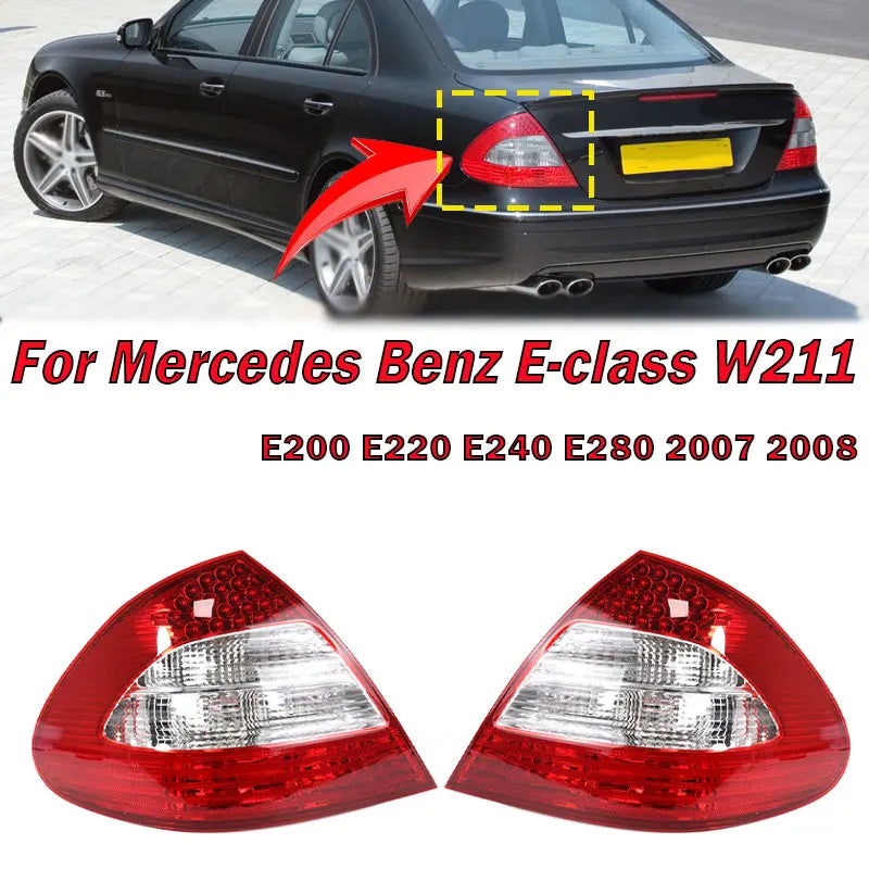 Feux Arrière LED Mercedes Classe E W211 2007-2008 Look AMG - vue de face - Becquet Voiture