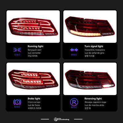 Feux Arrière LED Mercedes Classe E W212 4 Pièces 2009-2012 - vue arrière - Becquet Voiture