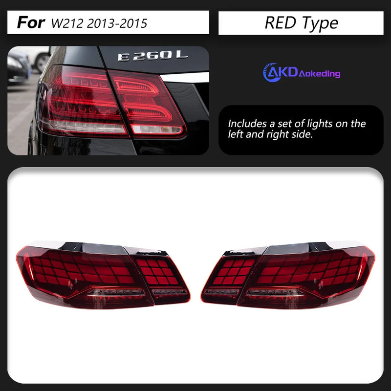 Feux Arrière LED Mercedes Classe E W212 4 Pièces 2009-2016 - vue rapprochée - Becquet Voiture