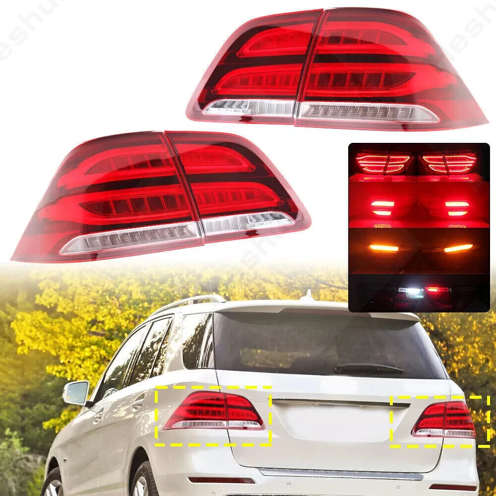 Feux Arrière LED Mercedes ML W166 W164 2012-2015 - vue de face - Becquet Voiture