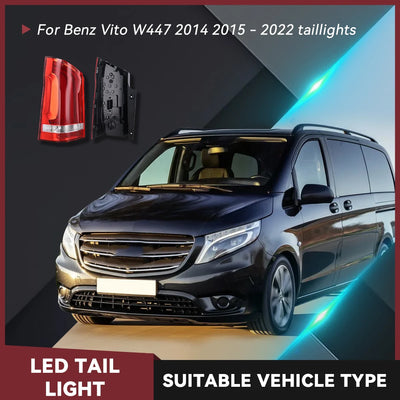 Feux Arrière LED Mercedes Vito W447 2 Pièces 2014-2022 - vue arrière - Becquet Voiture